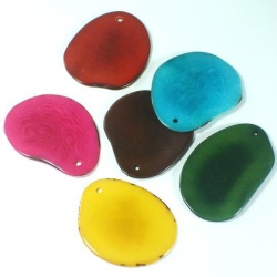 Tagua Perle Pendentif Tranche de Graine